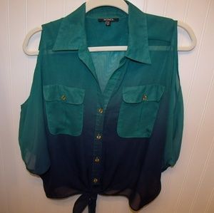 Emerald Ombre Sheer Top